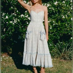 Christy Dawn Blue and White Floral Dress